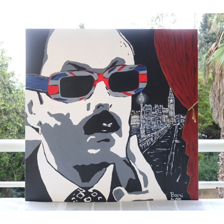 Toile acrylique 80x80 – “Bacri English Lesson”