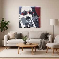 Toile acrylique 80x80 – “Bacri English Lesson”