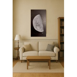 Peinture lune texturée noir et blanc – My Dark Side of the Moon par CHAB