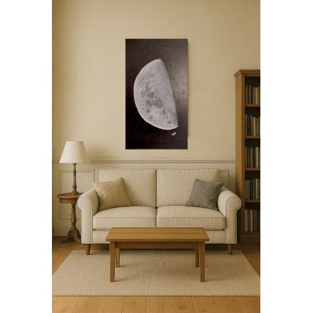 Peinture lune texturée noir et blanc – My Dark Side of the Moon par CHAB
