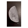 Œuvre originale CHAB – tableau lune acrylique noir blanc format vertical 40x70